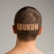 a shaved head
