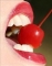 red mouth and apple