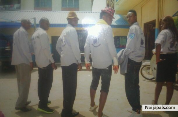 Ocheze and his boys in a white wedding - click for next photo