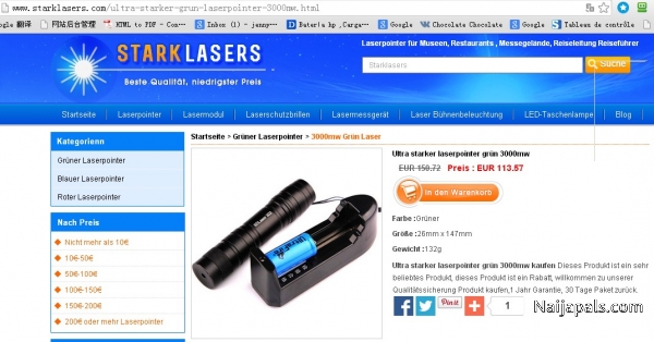 Ultra starker laserpointer grün 3000mw - click for next photo