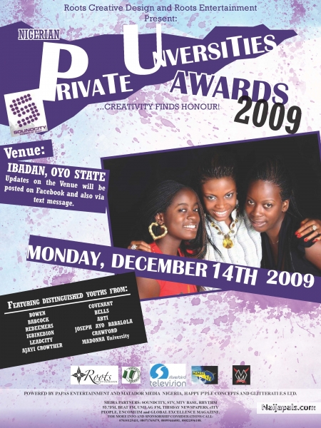 DEC 14th 2009..JOGOR CENTER IBADAN AND ALSO VIDEO. NIGERIAN PRIVATE UNIVERSITY AWARDS 2009 - click for next photo