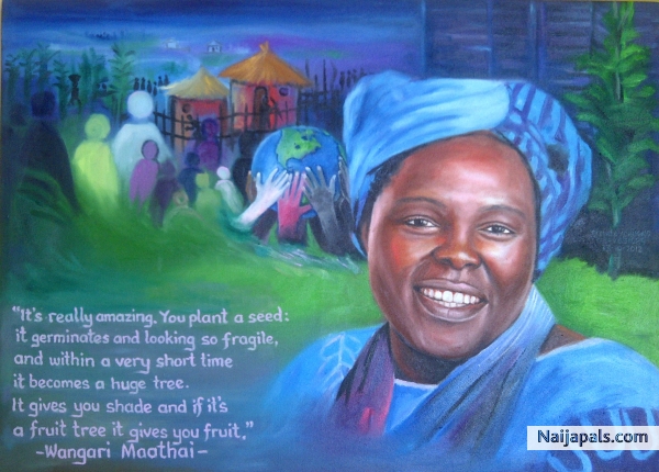 Portrait of prof Wangari Maathai - click for next photo