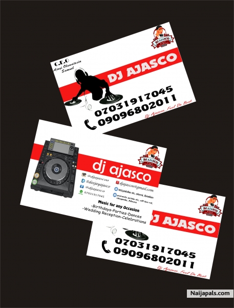 Dj Ajasco complementary card - click for next photo