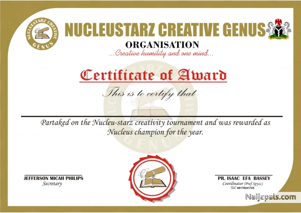 Nucleus Certificate 2 - click for next photo