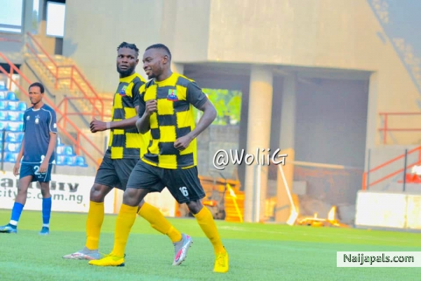 Goal celebration for Okere - click for next photo