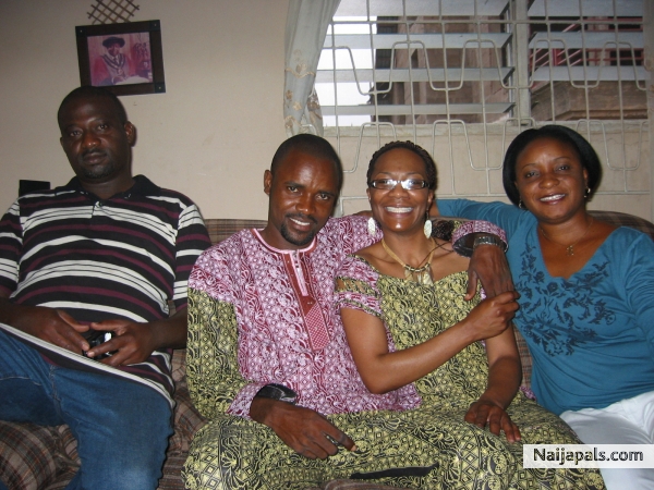 my last day in Ibadan, with my sister Esther and brother Francis - click for next photo