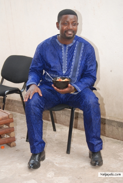 Enjoying my bowl of fruit salad - click for next photo