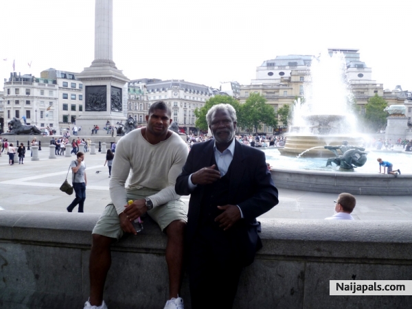 Me with son Alistair in cental London - click for next photo