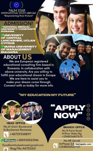 ADMISSION INTO EU UNIVERSITIES; Apply Now. - click for next photo