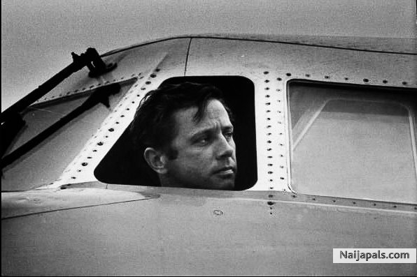 American pilot Ron Archer, en route to Biafra on an ammunition supply run for the Biafran army [Circa 1968]. - click for next photo