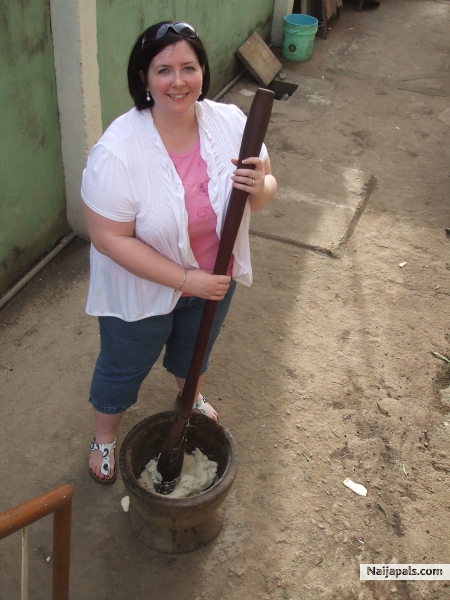 My first time pounding yam! - click for next photo