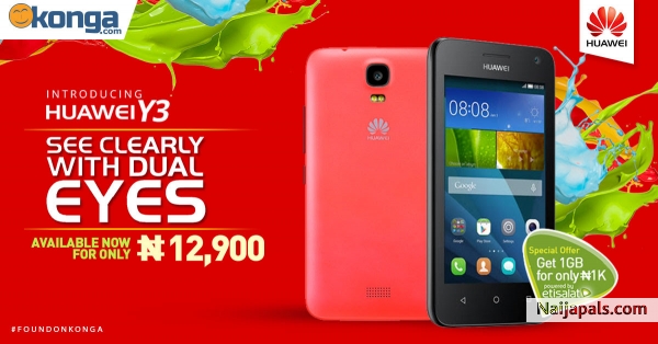 Get Your Huawei y3 now at N12,900 free shipping nationwide - click for next photo