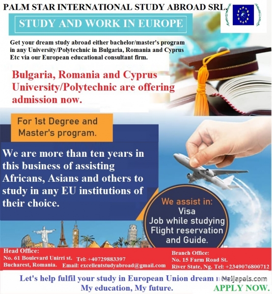 ADMISSION INTO EU UNIVERSITIES; Apply Now. - click for next photo