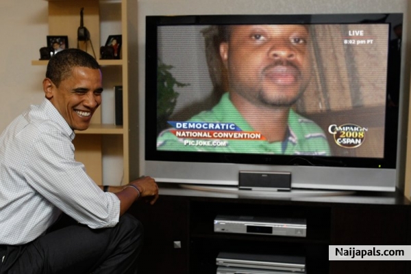 When I was campaigning for Obama, I had no idea he was watching me, I might get employed at the Oval office soon lol - click for next photo