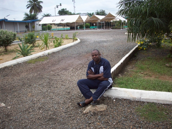 relaxing outside for a cool fresh air in United Nations Camp in Austaria - click for next photo