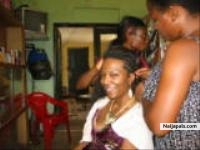 second day in Ibadan getting braided at Skills beauty salon - click for next photo