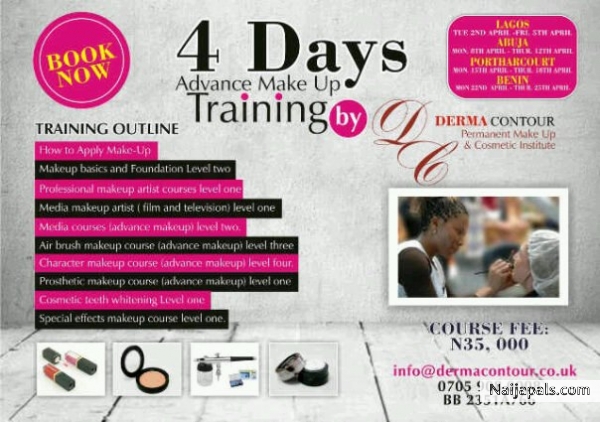 Advanced Make up Artist Training in Lagos, Portharcout, Abuja and Benin Nigeria - click for next photo