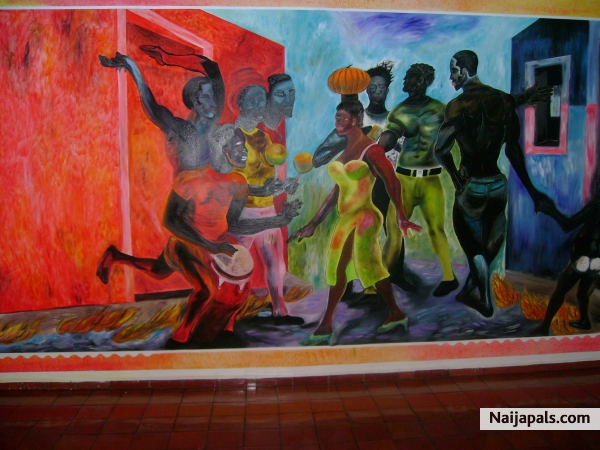 Beautiful mural in Hotel Hispaniola in the Dominican Republic. - click for next photo