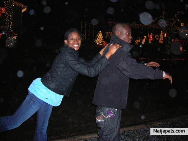 me and ma sis in front of Tolu' s family' s house lol no ma house in Georgia yeah i' m ryt lol - click for next photo
