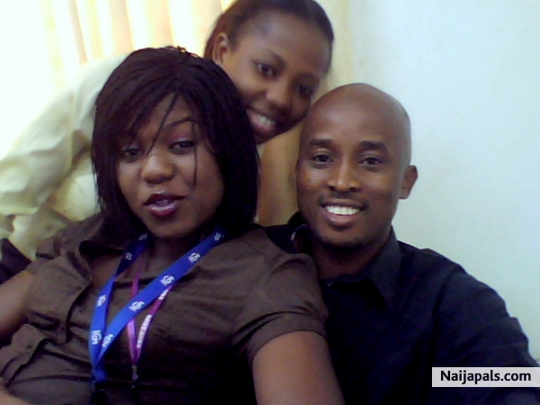 with colleagues at work - click for next photo