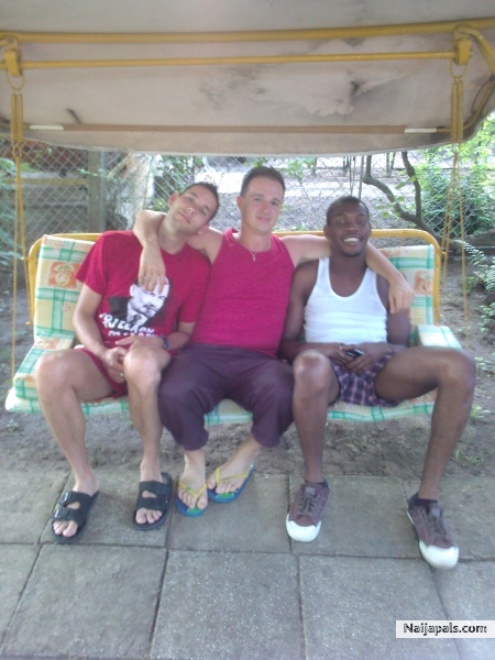 hanging out on a hot summer day with the guys! - click for next photo
