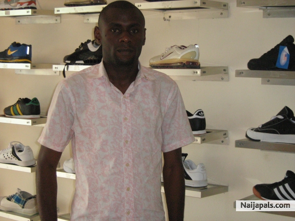 at Mohammed Kallon Sports shop in freetown - click for next photo