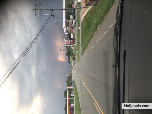 going to the store caught part of a rainbow - click for next photo