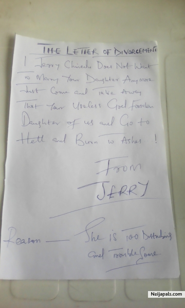 Letter Of Divorcement - click for next photo