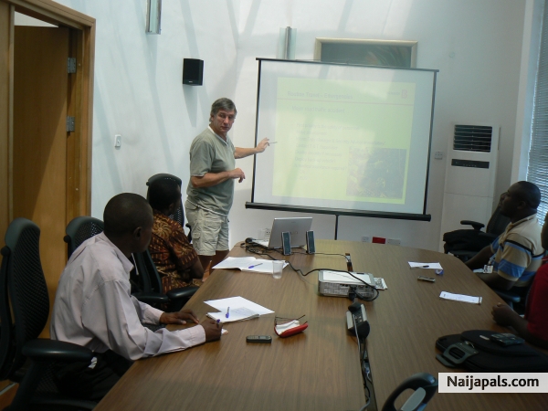 me and my colleagues in a training class, i am on the first right sit - click for next photo