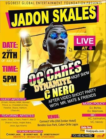 Jadon skales a Nigeria artiste... talented Afro-pop singer and songwriter....set to drop another hit...an inspiration song..that will touch your mind... title...for me - click for next photo