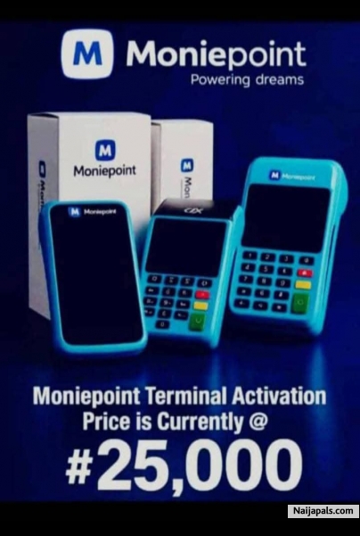 140k weekly target 25,000 only (caution fee and insurance fee) Moniepoint POS machine is available in both android and button for just 25,000 only Very strong network Reliable and fast Good customer support Good charges rate Check network Check balance Withdraw and Transfer Bill payment Airtime Data Location is Owerri and we deliver nationwide Contact: 08167562606 - click for next photo