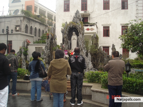 just out from the church.here in china - click for next photo