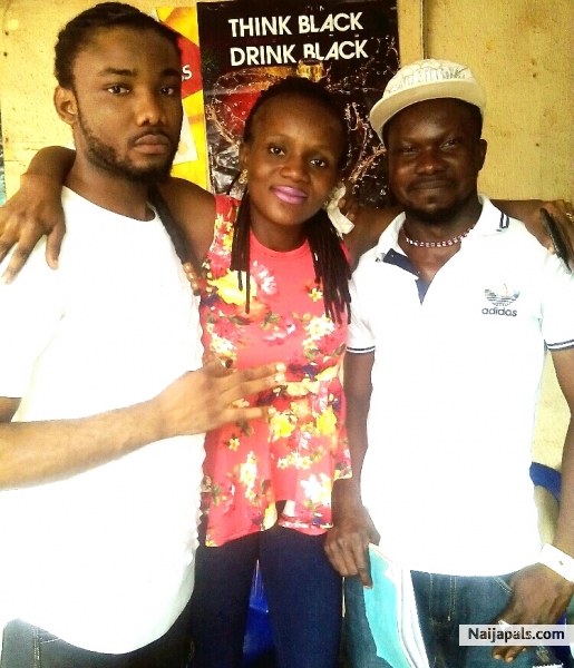 HRM Ozo Akajiofor Igbo II known as Don Prince a.k.a Sampe Master with Eze Umuikorobia and Ebere Don on Movie Set - click for next photo