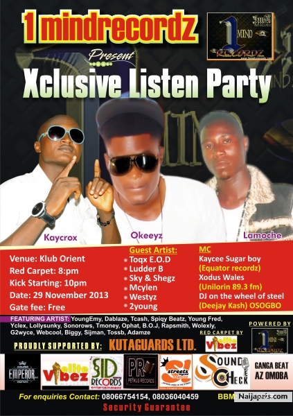 you are all invited to d xclusive 1mindrecordz listening party 29th of november 2013 @klub orient - click for next photo