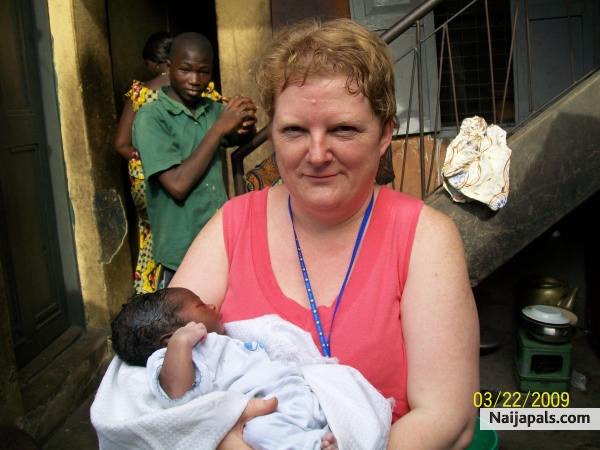 me and baby1hr old in nigeria feb 2009 - click for next photo