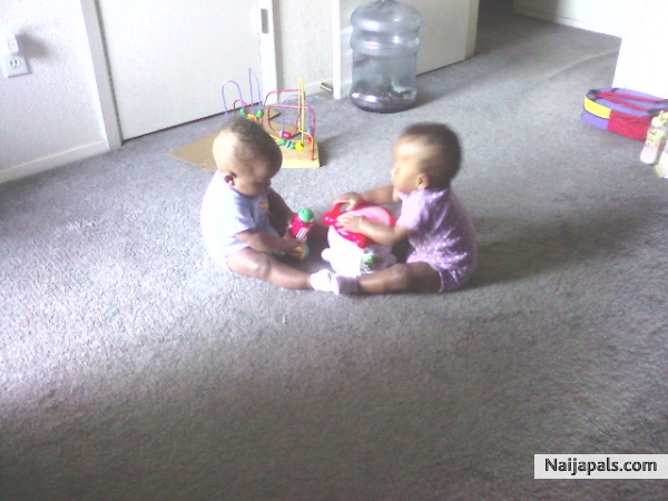 the twins desria and darius almost 11 months old now - click for next photo