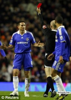 chelsea given red card - click for next photo