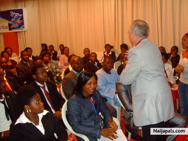 David Bernard, Senator of Nabreska state, U.S.A, speaking in a workshop on leadership during the Vision 2010 global leadership conference Yaounde Cameroon - click for next photo