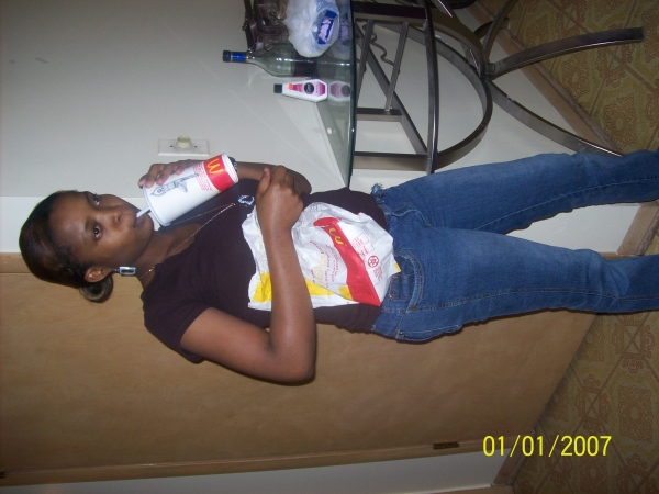 eating mcdonald at home - click for next photo