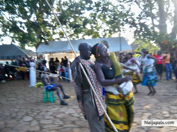 Doing the traditional dance - click for next photo