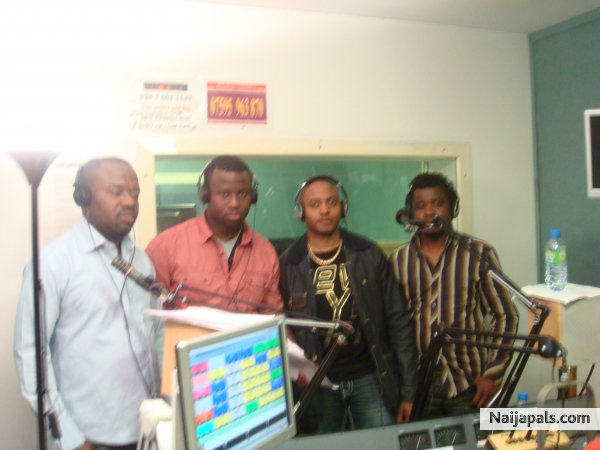 me from the left with my group@radio focus london live - click for next photo