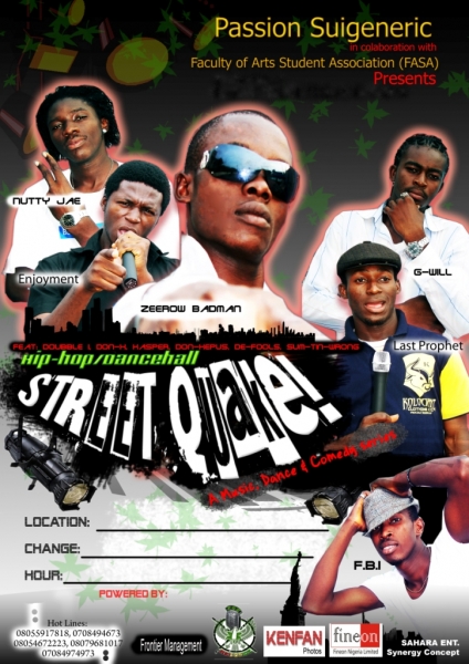 STREET QUAKE! Every month Live in Calabar, - click for next photo