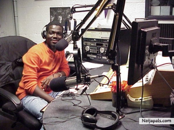 Working @ the radio station - click for next photo