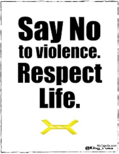 LET' S ALL STAND TOGETHER IN ONE VOICE AND SAY NO TO VIOLENCE AND BLACK ON BLACK CRIMES in New delhi - click for next photo