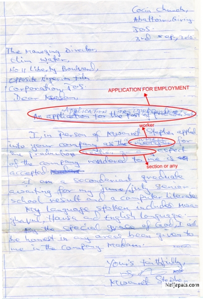 Funny Application Letter - click for next photo