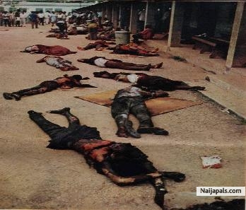 Aba General Hospital Massacre by Nigerian Forces with Nigerian Napalm Bomb on July 12, 1968. - click for next photo