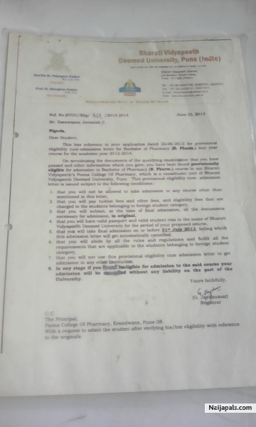 Recommended Admission For DyunGx To Study In India. - click for next photo