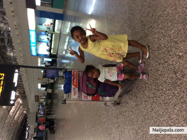 At baiyun airport...going to see papa Emeka - click for next photo