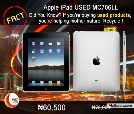 Buy an Apple‬ iPad‬ USED MC706LL at ₦60,500 - click for next photo
