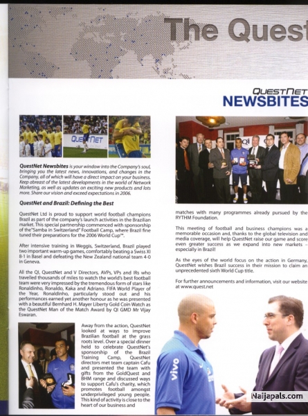 Brazil World Cup Team and Questnet - click for next photo